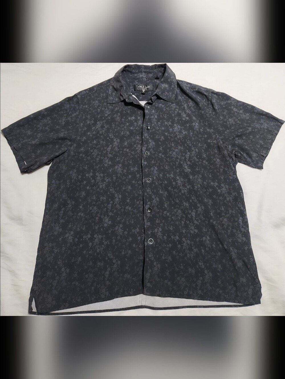 Rag & Bone New York Avery Floral Shirt Mens Medium Short Sleeve Viscose Camp